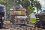 Amtrak Burro Crane Model 50 laying track